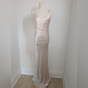 Elegant Cream Satin Gown